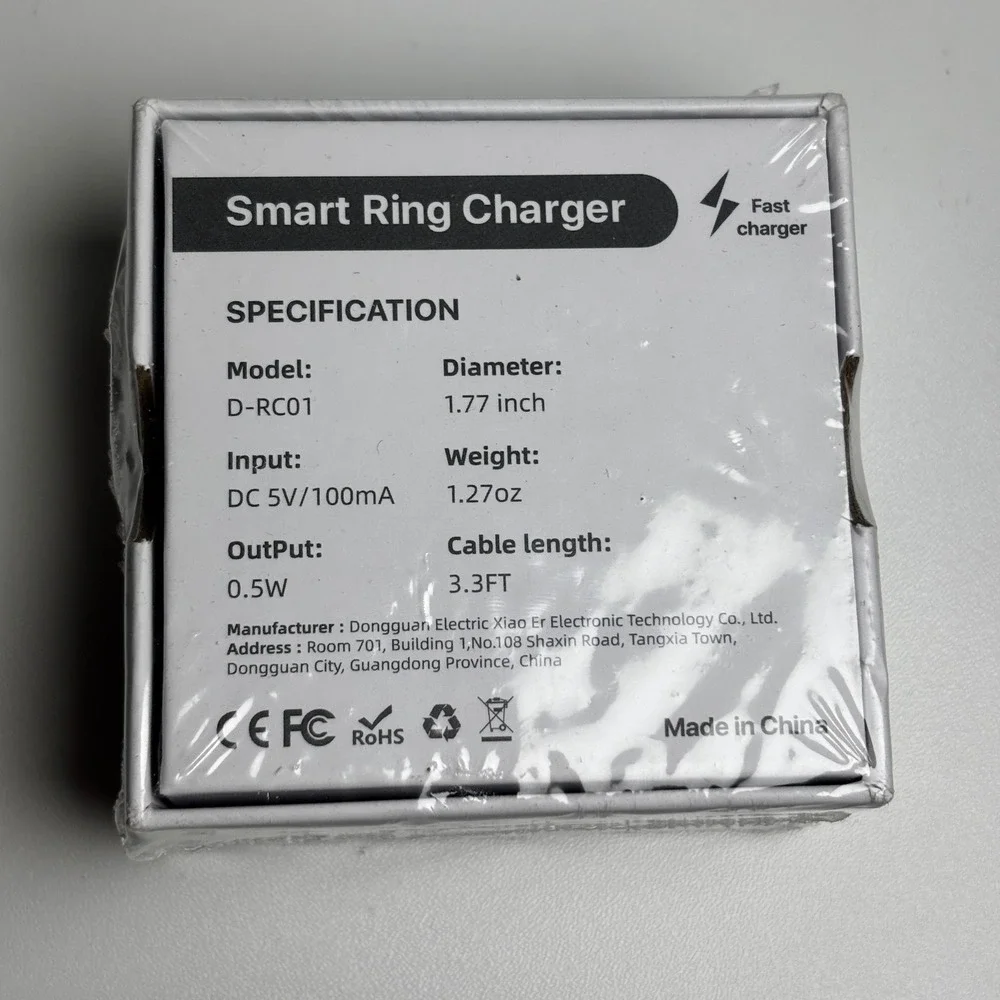 Smart Ring‎ Charger D-RC01 for Oura Ring Gen 3 Gen 2 Fast Charging Dock White